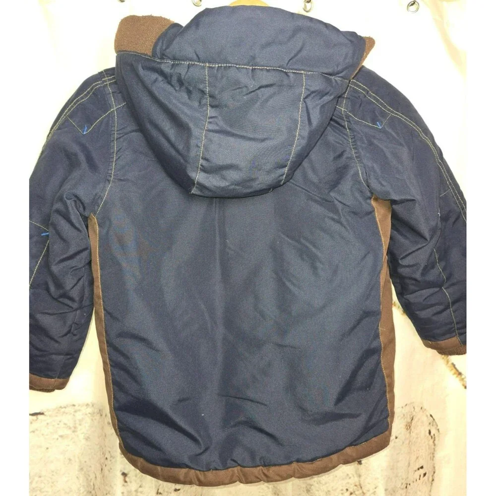 Vintage-Inspired OshKosh B'gosh Boys Winter Coat Navy Blue Fleece Lined - 6
